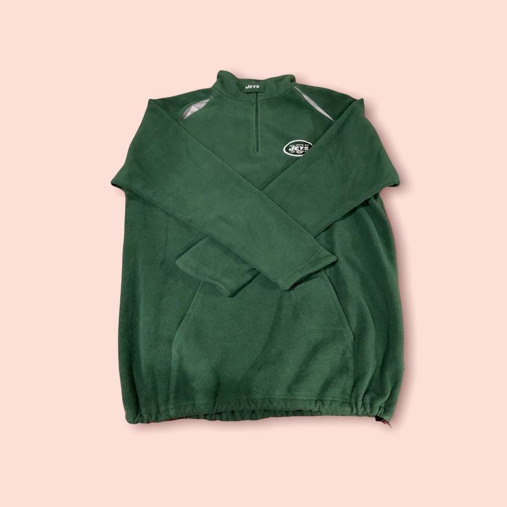Mens Green NY Jets 1/4 Zip Pullover